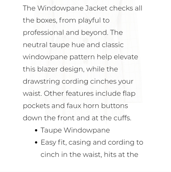 CAbi Windowpane Jacket, Size XL - Picture 3 of 5